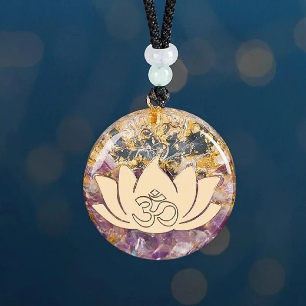 Orgonite Crystal Pendant Necklace for Meditation Spiritual Protection